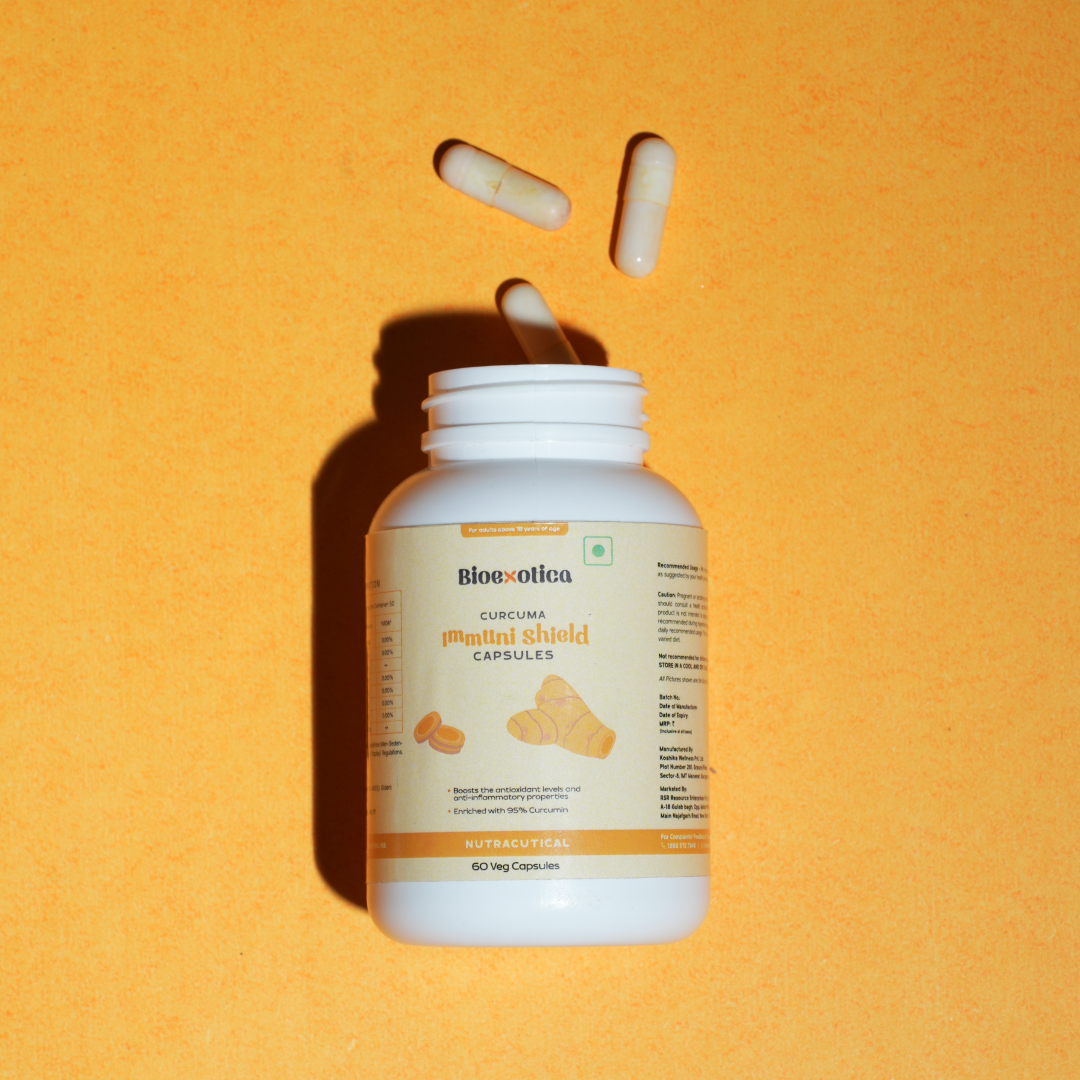 Bioexotica Curcuma Immuni Shield Capsules | For improved antioxidant levels & anti-inflammatory properties